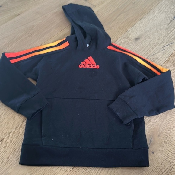 Adidas boys hoodie 10/12 black orange - Picture 1 of 1